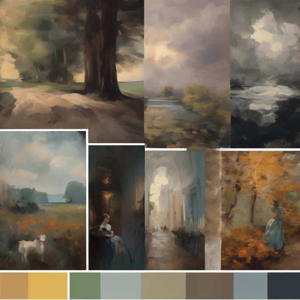 Ομορφικά ελαιογραφικά έργα που αναδεικνύουν την αρμονία στον εικαστικό σχεδιασμό, με φυσικά τοπία, πορτρέτα και αστικές σκηνές σε ήρεμες και ζωντανές παλέτες.